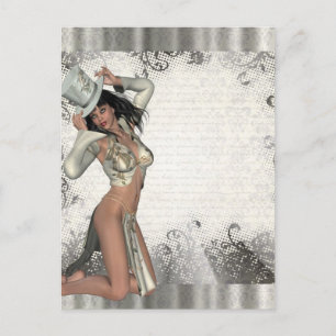 Silbershowgirl Postkarte