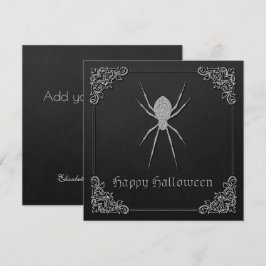 Silberspinne Halloween-Grußkarte