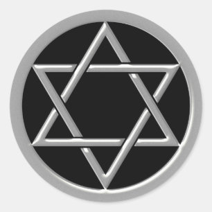 Silberstar von David Runder Aufkleber