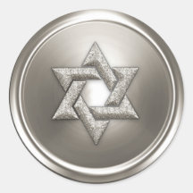 Silberstar von David Umschlag Aufkleber
