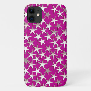 Silbersterne auf Amethystisch lila Case-Mate iPhone Hülle