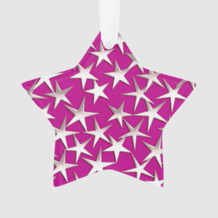 Silbersterne auf Amethystisch lila Ornament