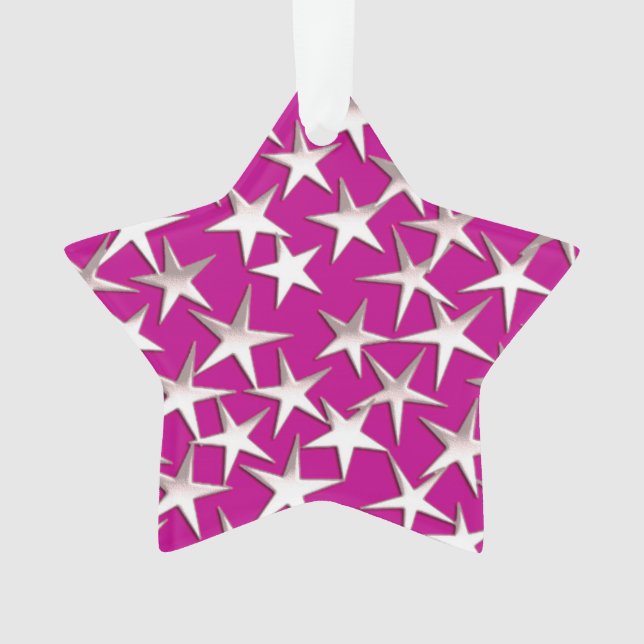 Silbersterne auf Amethystisch lila Ornament (Vorderseite)