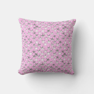Silbersterne auf orchid pink kissen