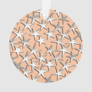 Silbersterne auf pfirsichrosa ornament