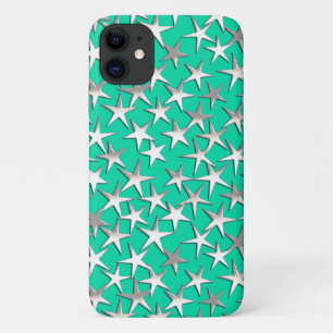 Silbersterne auf Türkis Case-Mate iPhone Hülle