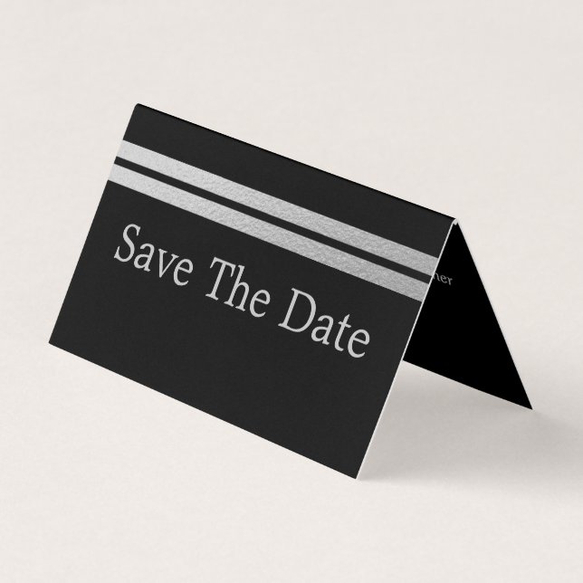 Silberstreifen, Foto Save the Date Visitenkarten (Vorderseite)