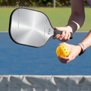 Silberton Hintergrund, glänzender Silberstreifen Pickleball Schläger