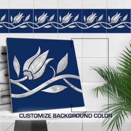 Silbertürkischer Tulpe Seamless Border Fliese