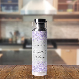 Silberviolett Glitzer Hochzeit Trinkflasche