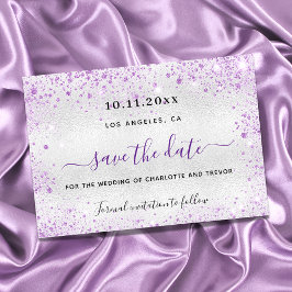 Silberviolett Hochzeiten Glitzern elegant Save The Date