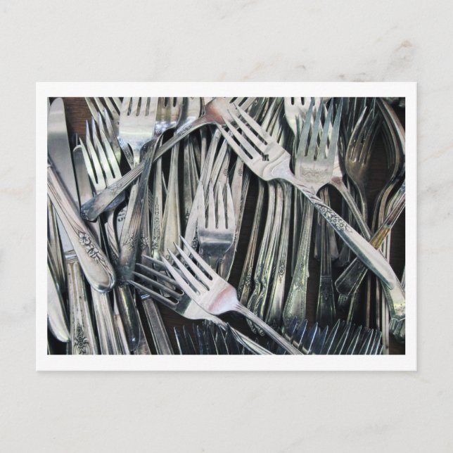 Silberware auf dem Flohmarkt Postkarte (Vorderseite)