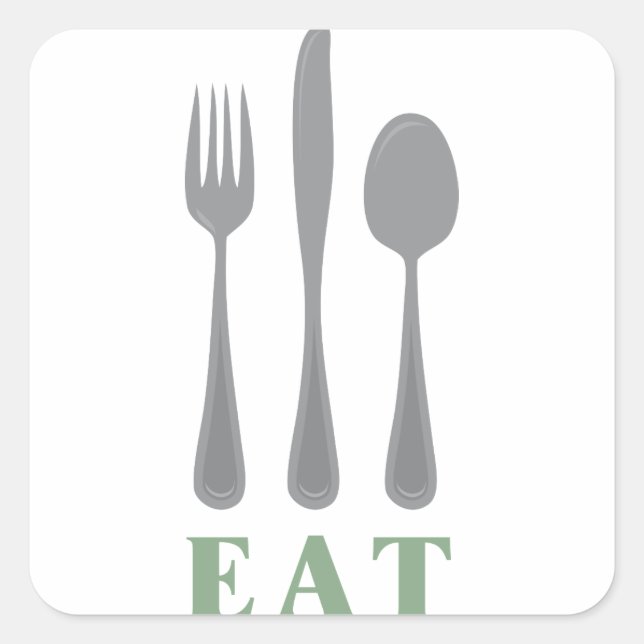 Silberware Quadratischer Aufkleber (Vorderseite)