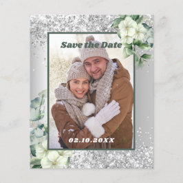 Silberweiße Fotos Save the Date Hochzeit