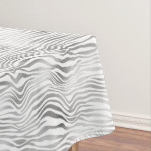 Silberweiße Zebradrucke Tischdecke