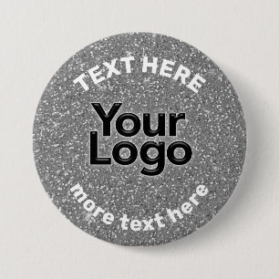 Silberweißer Glitter Geschäft Logo DIY Werbemittel Button