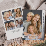 Silberwünsche | Modernes Multi-Foto Hanukkah Folien Feiertagskarte<br><div class="desc">Diese eleganten und modernen Karten verfügen über eine silberne Folie an der Vorderseite Ihres persönlichen Fotos, und ein kleines, passendes silberfarbenes Banner mit dem Jahr verleiht diesem zusätzlichen Stil eine besondere Note. Im Text steht "Joyous Hanukkah", aber Sie können das ändern und Ihren Familiennamen hinzufügen. Auf der Kartenrückseite befindet sich...</div>
