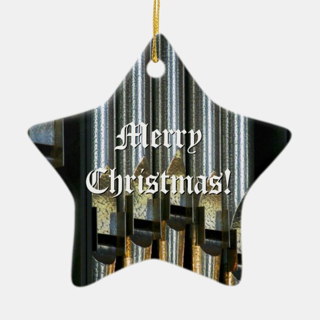 Silbrige Orgelpfeifen Weihnachtsverzierung Keramikornament (Vorne)