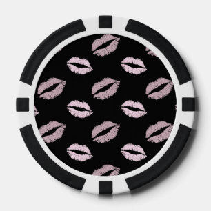 Silbrige Rosa-Küsse Pokerchips