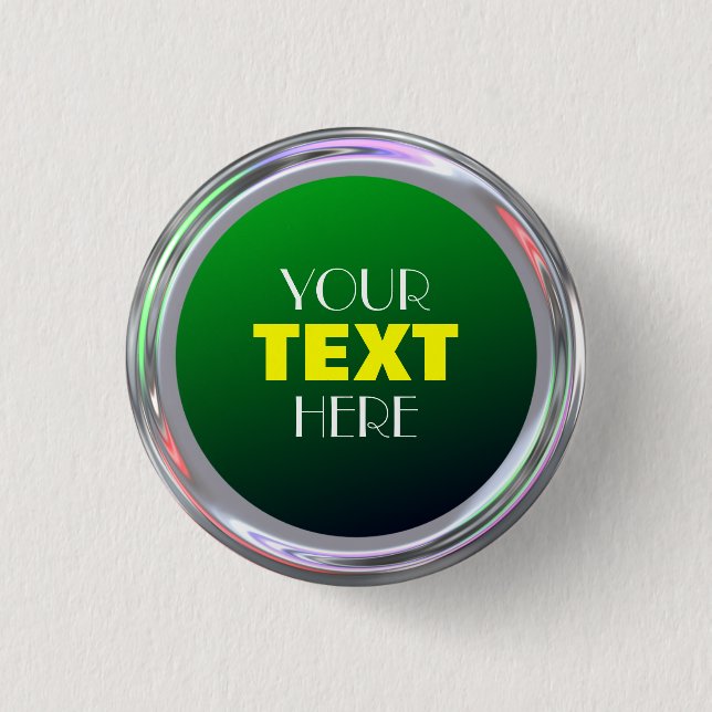 Silbriger Knopf für Text, Logo, Bild Button (Vorderseite)