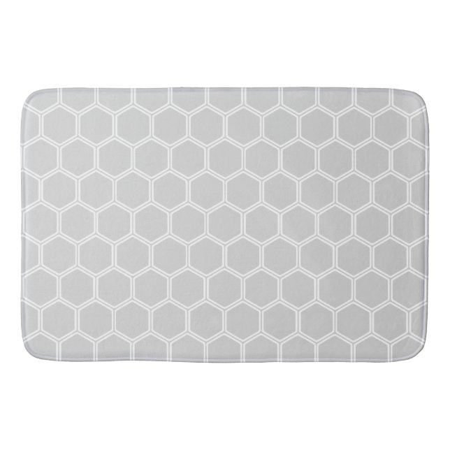 Silbriges Hexagon 1 Badematte (Vorderseite)