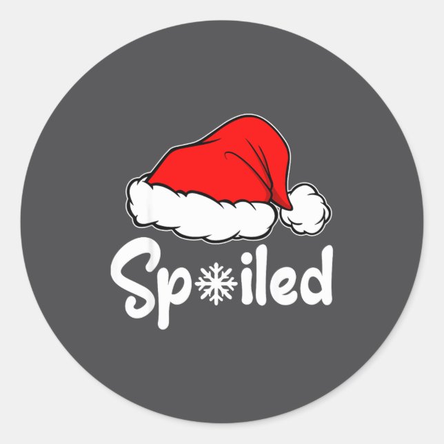 Siled Broke Santa Hat Christmas Matching Pajamas  Runder Aufkleber (Vorderseite)