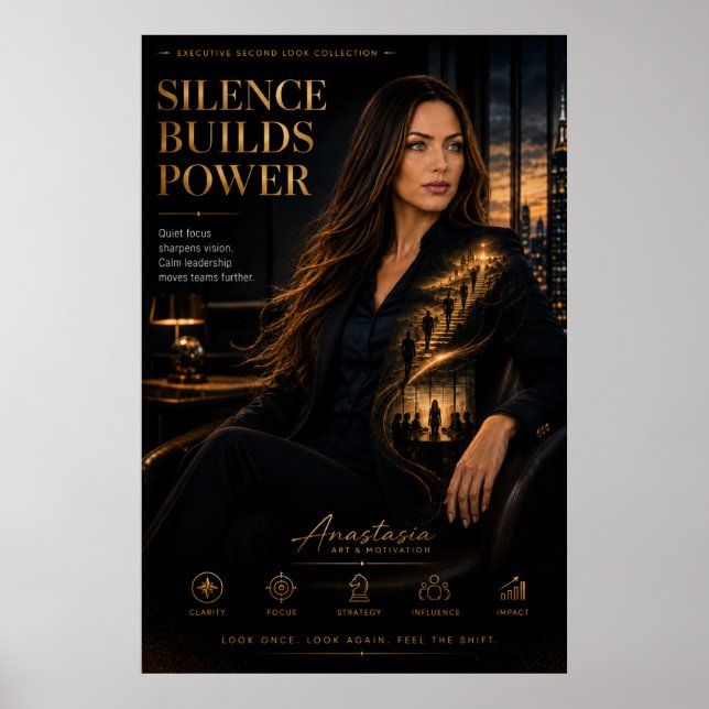 Silence Builds Power – Executive Motivation Poster (Vorne)