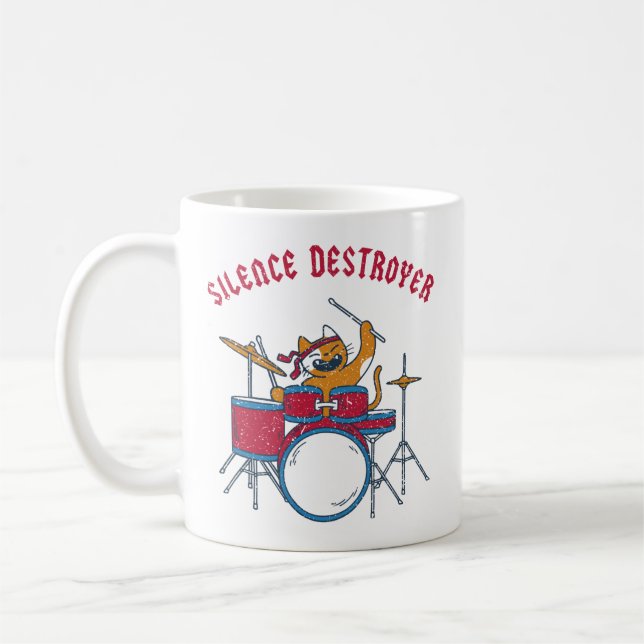 Silence Destroyer Drums Kitty Kaffeetasse (Links)