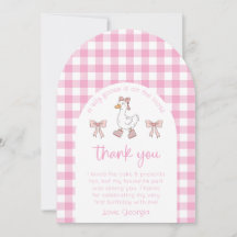Silence Goose Birthday Photo Carte de remerciement