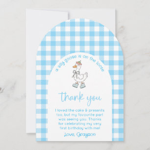 Silence Goose Birthday Photo Carte de remerciement