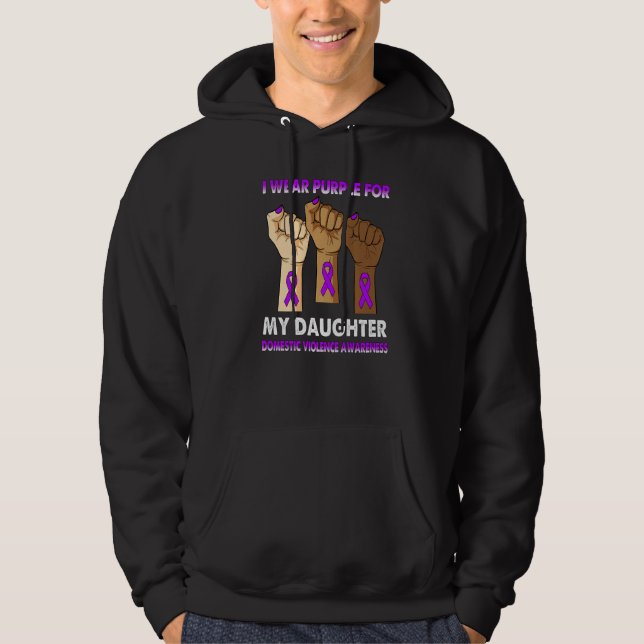 Silence Hand I Wear Purple For My Daughter Domesti Hoodie (Vorderseite)