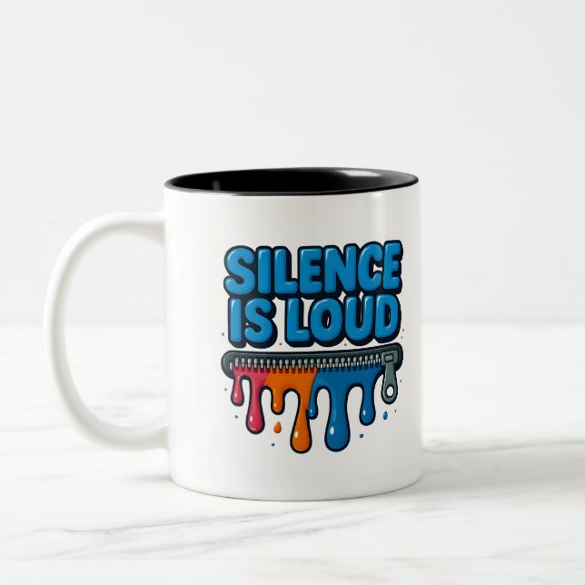 Silence Is Loud Bold Typography Art Mug (Gauche)