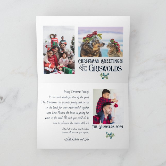 "Silence Night" une carte de Noël sous-marine Père (Intérieur)