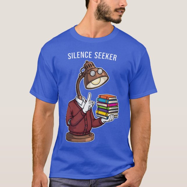 Silence Seeker Lamp Scholar Bookworm boy T-Shirt (Vorderseite)