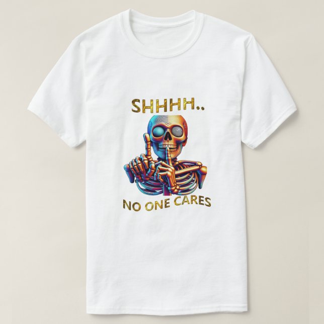 Silence Speaks Volumes Bunte Skelettbilder T-Shirt (Design vorne)