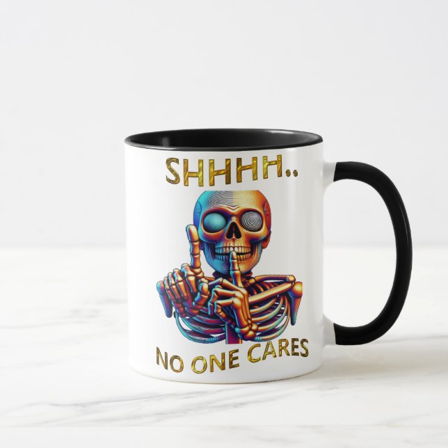 Silence Speaks Volumes Bunte Skelettbilder Tasse (Rechts)