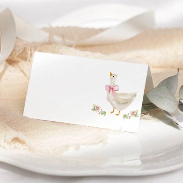 Silencieux Baby shower Bow rose oie Cartes de plac (Créateur téléchargé)