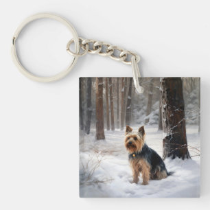 Silencieux Terrier Laisser Il Neige Noël