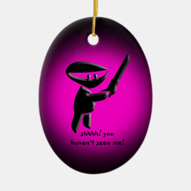 Silent black ninja assassin, armed and dangerous keramik ornament (Vorne)