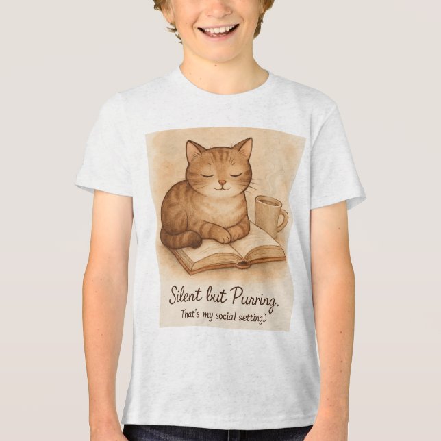 Silent but Purring Cat Tee (Vorderseite)