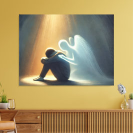  Silent Comfort Angel of Light Spiritual Healing Leinwanddruck
