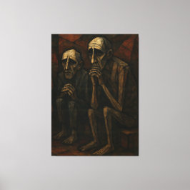 Silent Companions" | Cubist & Expressionist . Leinwanddruck