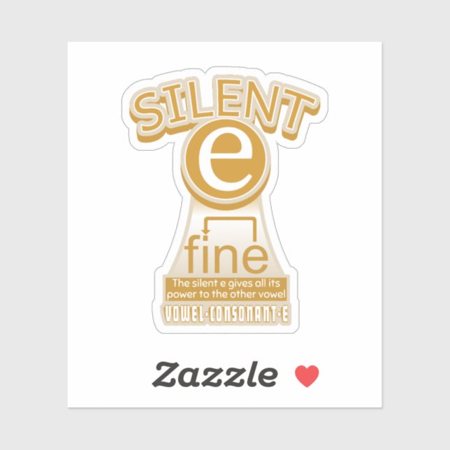 Silent E English Language Phonics Rule Aufkleber (Blatt)