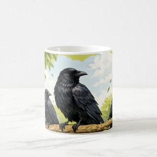 Silent Gathering – Crows on a Park Branch Kaffeetasse