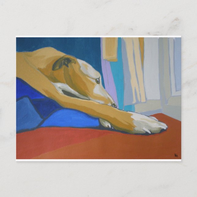 'Silent Longing' - Gelber Läufer Postkarte (Vorderseite)