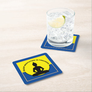 SILENT Meditation in Progress & Buddha Mindfulness Rechteckiger Pappuntersetzer