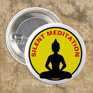 SILENT Meditation / Vipassana Retreat (Buddha) Button