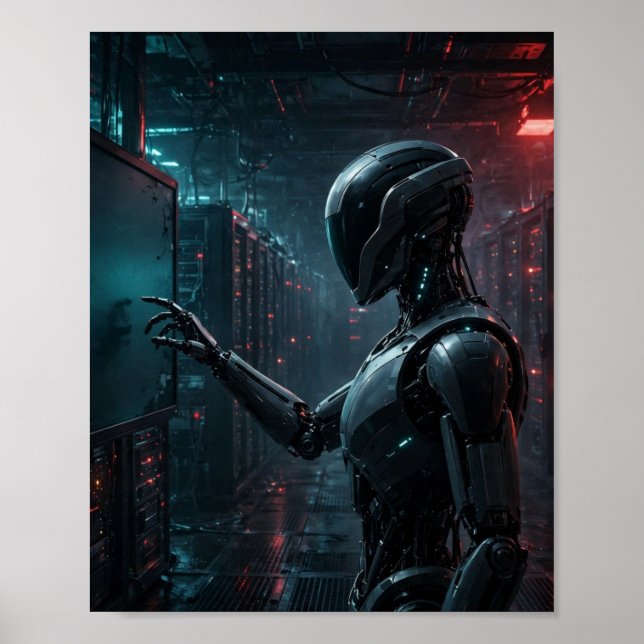 Silent Monitor — Rogue-AI-Agent-Kunstposter Poster (Vorne)