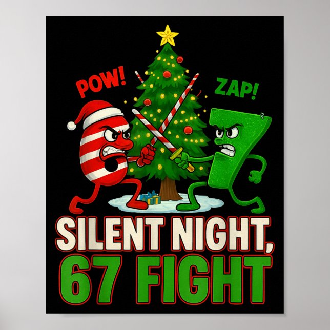 Silent Night 67 Fight Funny Christmas  Poster (Vorne)