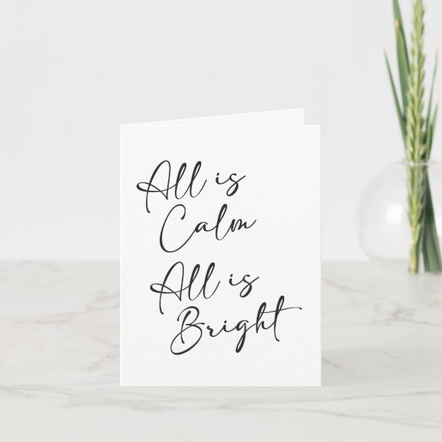 Silent Night All is Calm All is Bright Christmas Karte (Vorderseite)